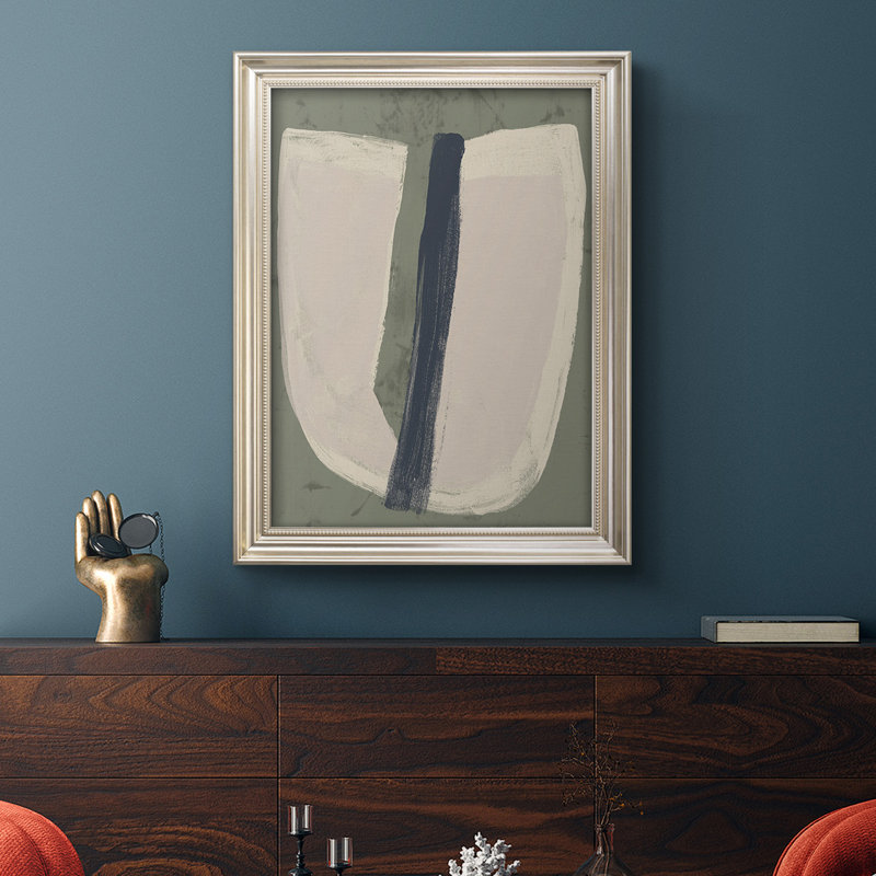 «Paper Slice III», papier découpé sur toile - encadré, H 25 po x l 21 po, Toile avec cadre doré, Non