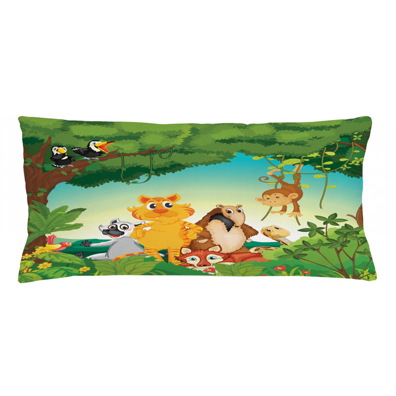 Housse de coussin lombaire intérieur/extérieur zoo, 16 po x 36 po