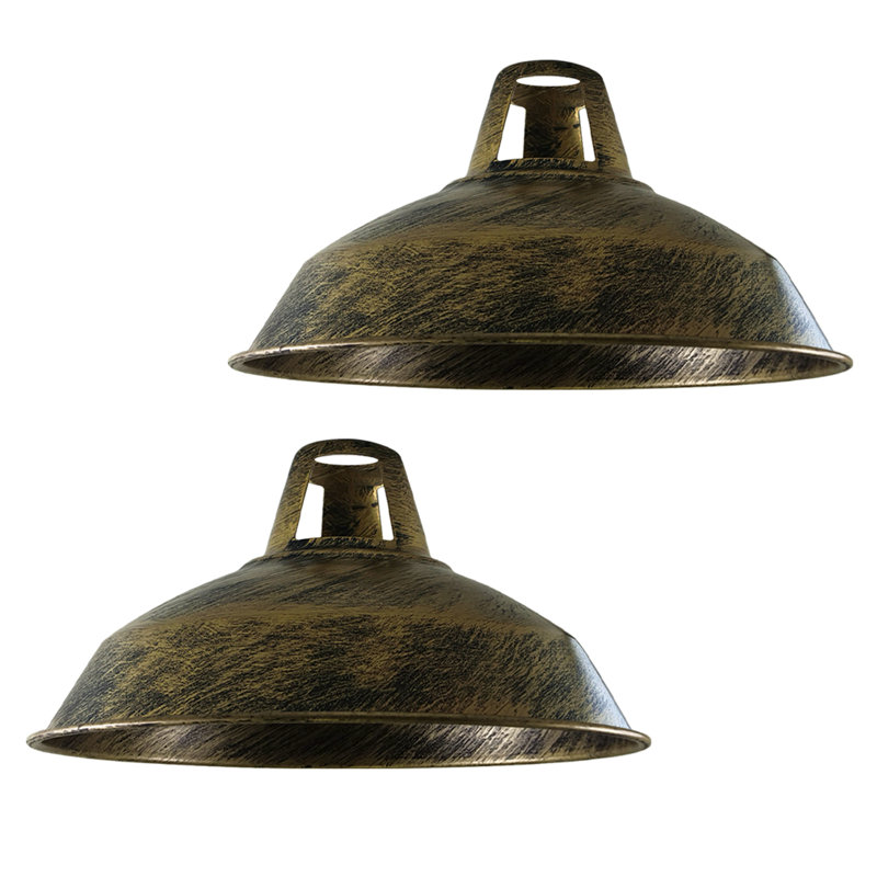 Alkis 16cm H Metal Barn Slotted Lamp Shade ( Uno ), Brushed Brass