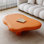 Table basse 48,5 "moderne en forme de nuage avec plateau irrégulier et 4 pieds ronds, table d'appoint minimaliste pour le salon