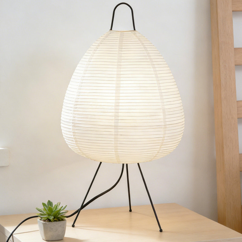 19" Modern Table Lamp With Paper Shade
