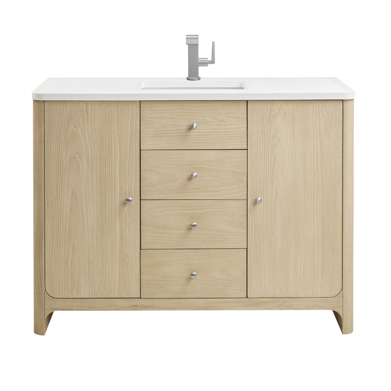 Gracyn 47.75'' W Single Vanity, White Zeus, Coastal Driftwood