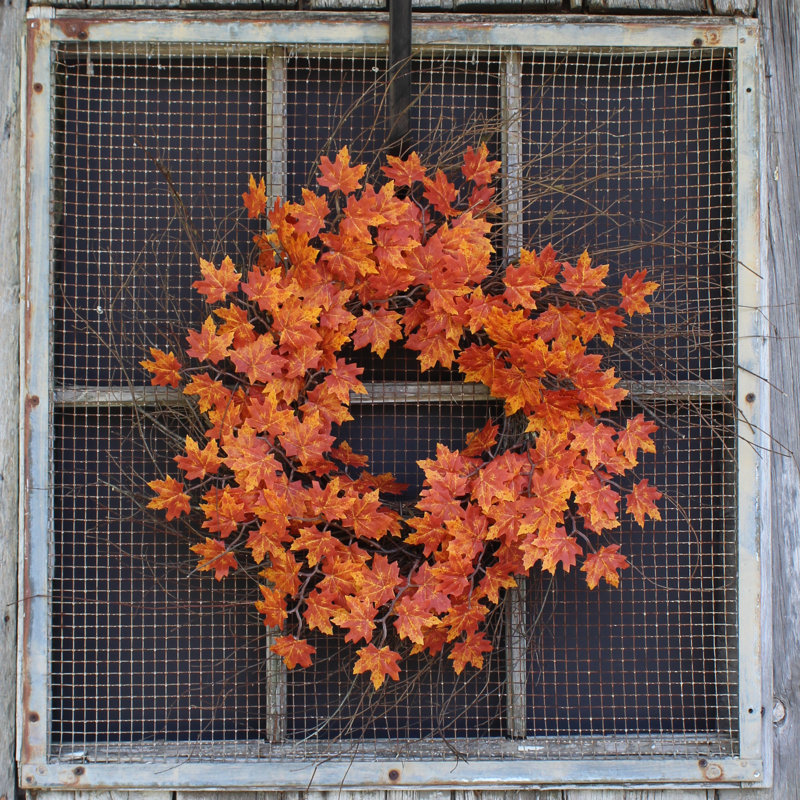 Handcrafted Faux Maple Silk 24'' Wreath