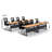 Rectangle 6 Person Flip Top 72'' L Modular Training Table and Chair Set with Casters and Modesty Panel and Cable Management