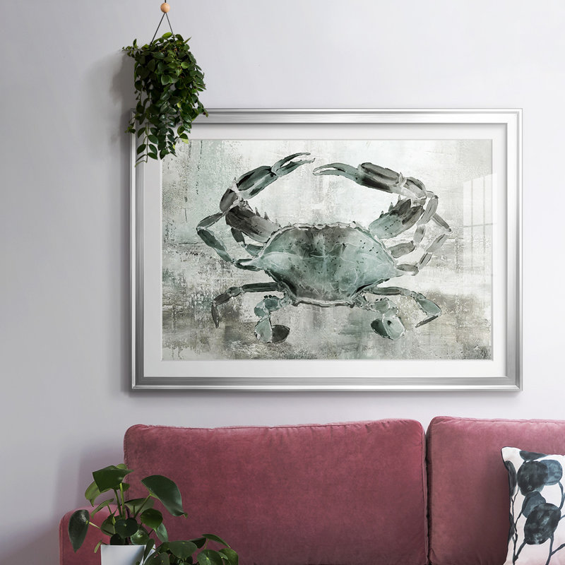 «Neutral Crab II», reproduction d'art encadrée, H 15 po x l 21 po x P 1,5 po, Argent