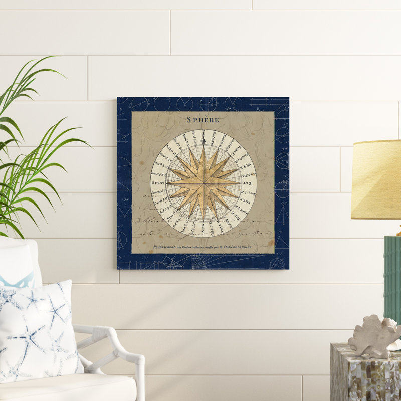 " Sphere Compass Blue " by Sue Schlabach Painting Print, 30" H x 30" W