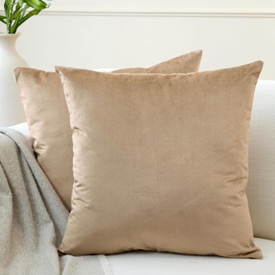  Housse de coussin en velours de couleur unie carrée