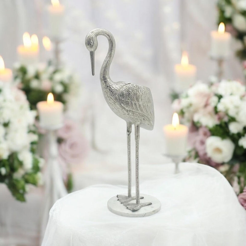 Silver Nickel Crane Wine Bottle Floor Standing  Bucket