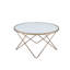 Table basse, plateau en verre givré et finition champagne-2127815148