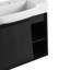 Meuble-lavabo moderne compact avec lavabo en céramique, chêne foncé, conception peu encombrante