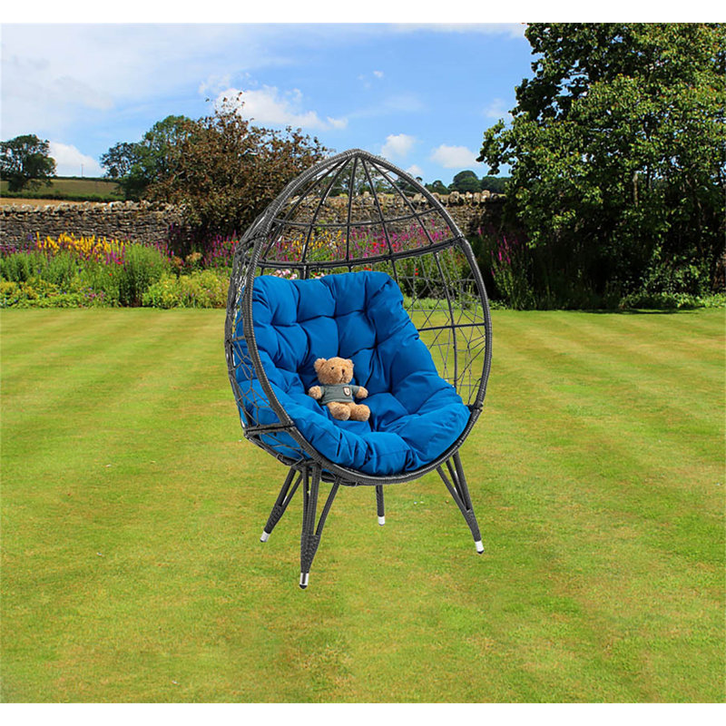 Fauteuil à œufs avec support Kenzo, Bleu