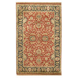 Hand Knotted Wool Area Rug in Red And Black