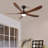 5 Blade Solid Wood 52 Inch Ceiling Fan Light