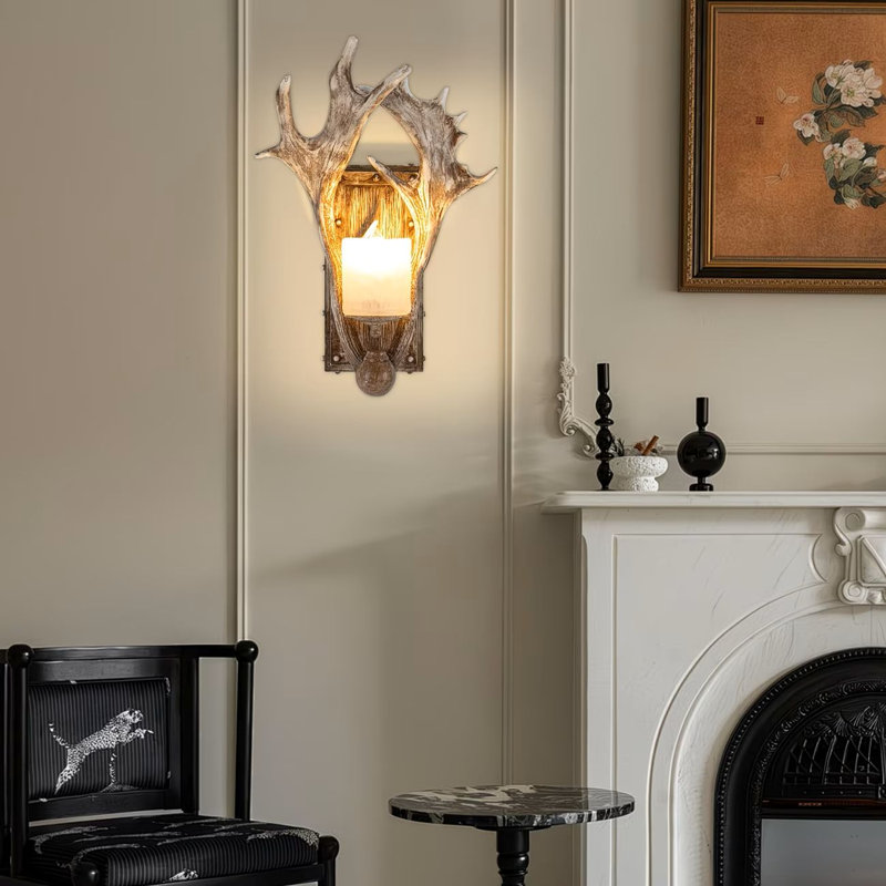 Lampe murale Antler, applique murale décorative, lanterne murale rétro, 5V