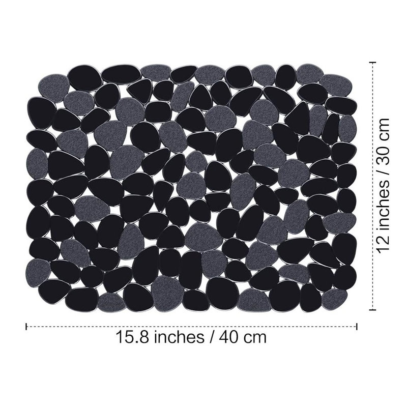 Pebble Sink Mats for Stainless Steel Sink, PVC Sink Saddle Protectors Kitchen, Black