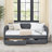 Upholstery Daybed with Trundle Bed and Two Storage Drawers , Flat Arms with Pocket, Extendable Daybed-1338515993