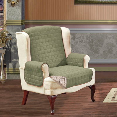 Polyester Box Cushion Wingback Slipcover