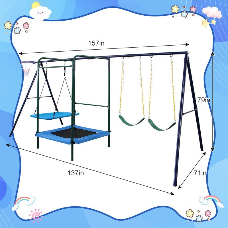 Ceinture de balançoire en acier multicolore 4 en 1 de Backyard