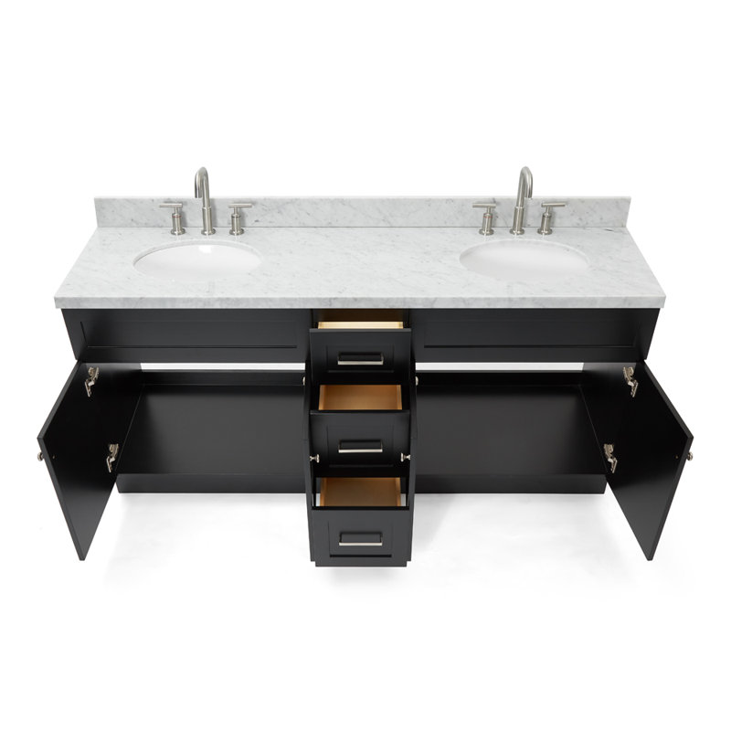 Ensemble de meuble-lavabo double 73 po Abell, Noir