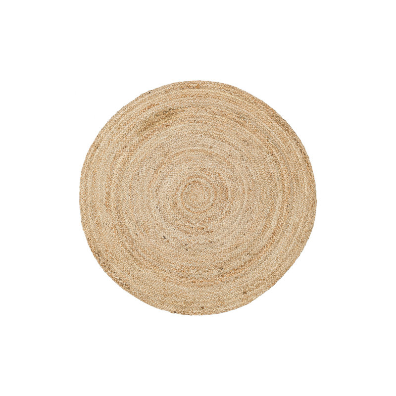 Hand Woven Hall Carpet, 5.0 x 5.0 ft, Cream Color | 100% Jute, No Pile, 2.0 lbs/sq ft | Flat Weave Design, Easy to Clean with Vacuum & Spot Remover | Durable & Eco-Friendly Rug for Modern Home Décor