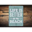 Plaque en aluminium Life Is Better Beach-1525387242
