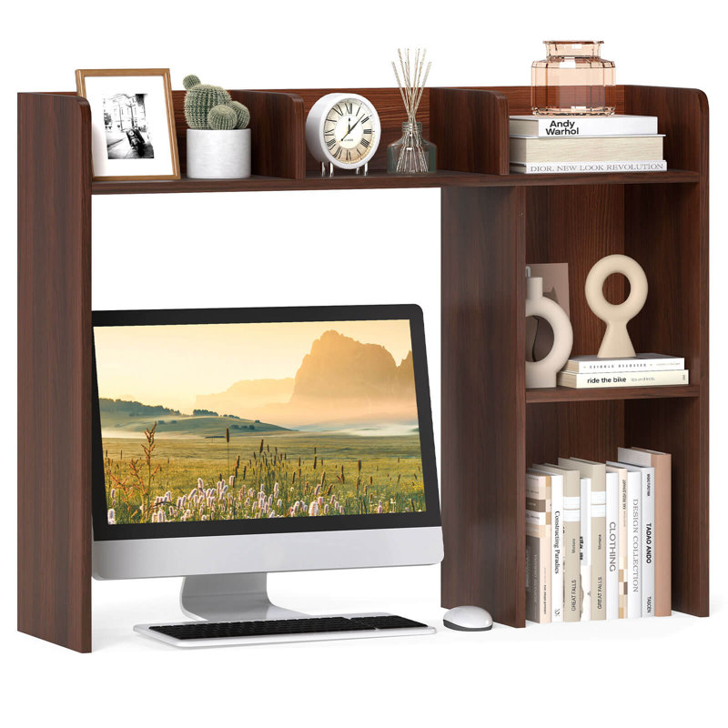 Tablette de bureau avec tablettes anti-basculement noyer