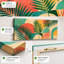 Art mural rétro sur toile, palmier tropical-129452255