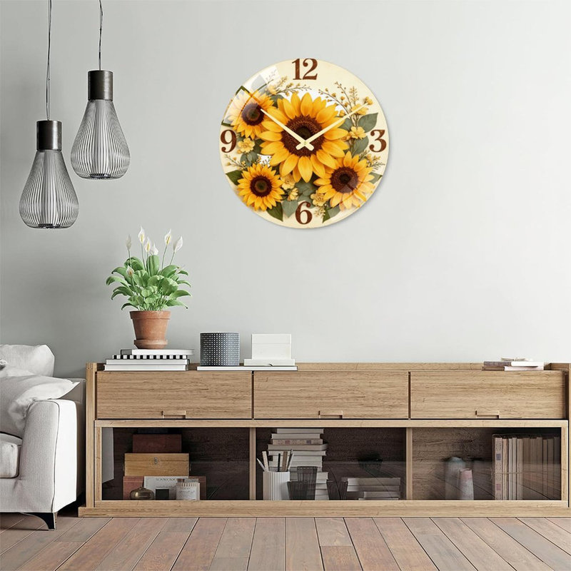 Horloge murale tournesol 24 po