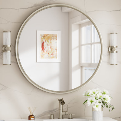 Round Bathroom Mirror with Tempered Glass