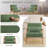 Accent Chair with Pillow Upholstered Mid-Century Chair Living Room Chair for Small Space Solid Wood Frame Reading Chair with Soft and Thick Cushion Armchair for Bedroom Balcony Green-1409214012-1400361002