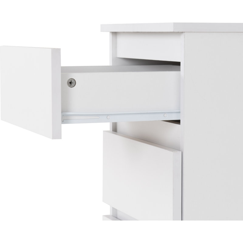Braunstein 6 Drawer Bedside Table, White