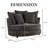 54.9" W Slipcovered Accent Barrel Chair,modern Oversized Sofa Chair With 5 Pillows-334417650