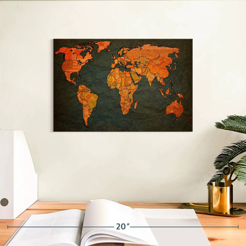 Aliaz Flags World Map, 8" H x 12" W