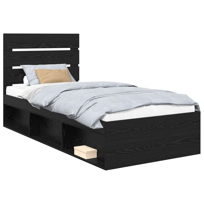 Solid Wood Bed, Black, Small Single (2'6)