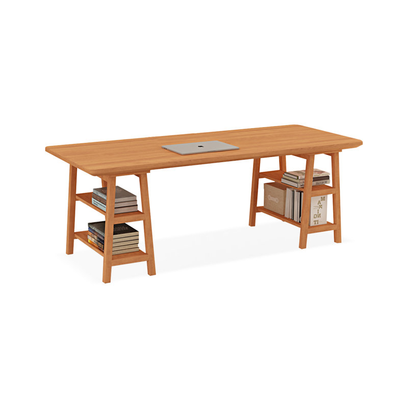 Bureau rectangulaire en bois massif Cerise, H 29,53 po x l 70,87 po x P 31,5 po