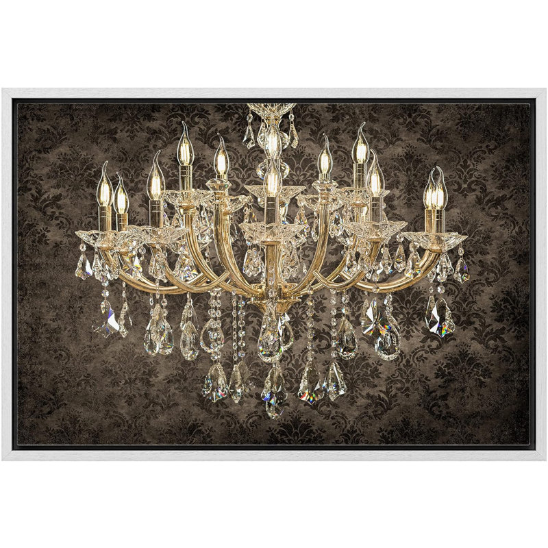 Impression sur toile sur toile de style lustre victorien de fantaisie noire élégante, H 24 po x l 36 po x P 1,5 po