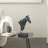 Cleaster Resin Horse Decorative Black Sculpture with Black Rectangular Base