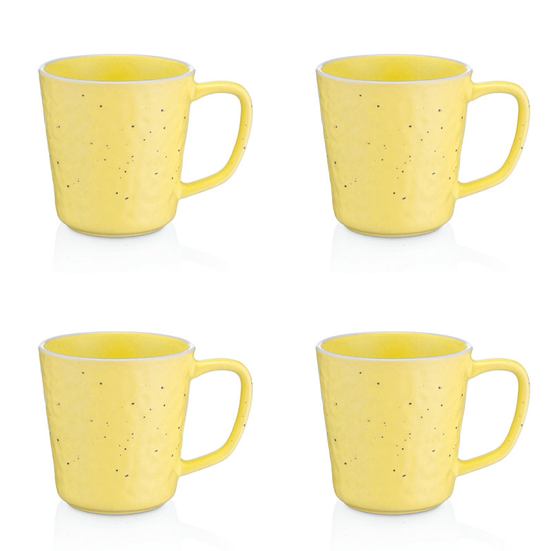 Stone Lain Elena 4-Piece Mug Set Stoneware, Yellow