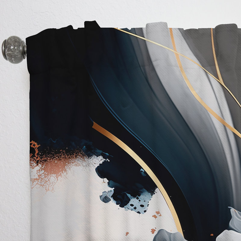 Isley - Gold Purple Transcending Complexity II - Abstract Curtain - Velvet Room Darkening - 1 panel, 52" W x 108" L