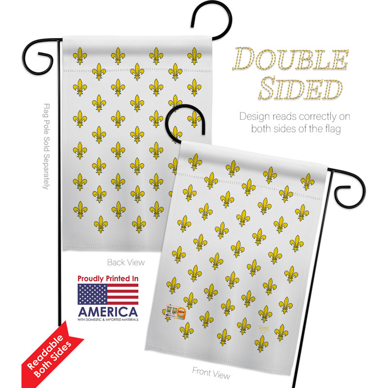 Mélange de polyester français à 2 faces 19 x 13 po royal drapeau de jardin