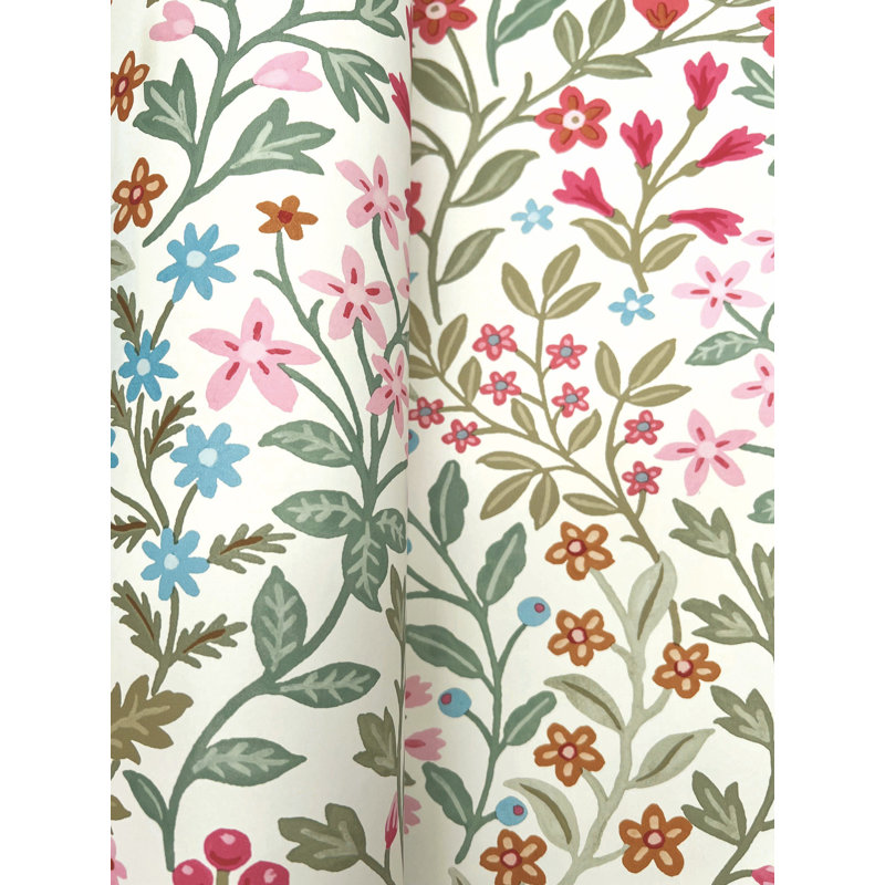 Papier peint Garden Terrace, Blanc / vert / bleu / rouge