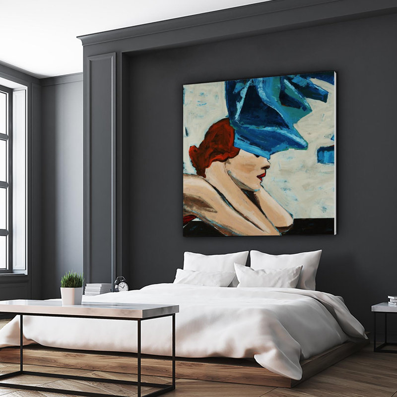 Sur les rochers sur toile, H 54 po x l 54 po x P 1,5 po
