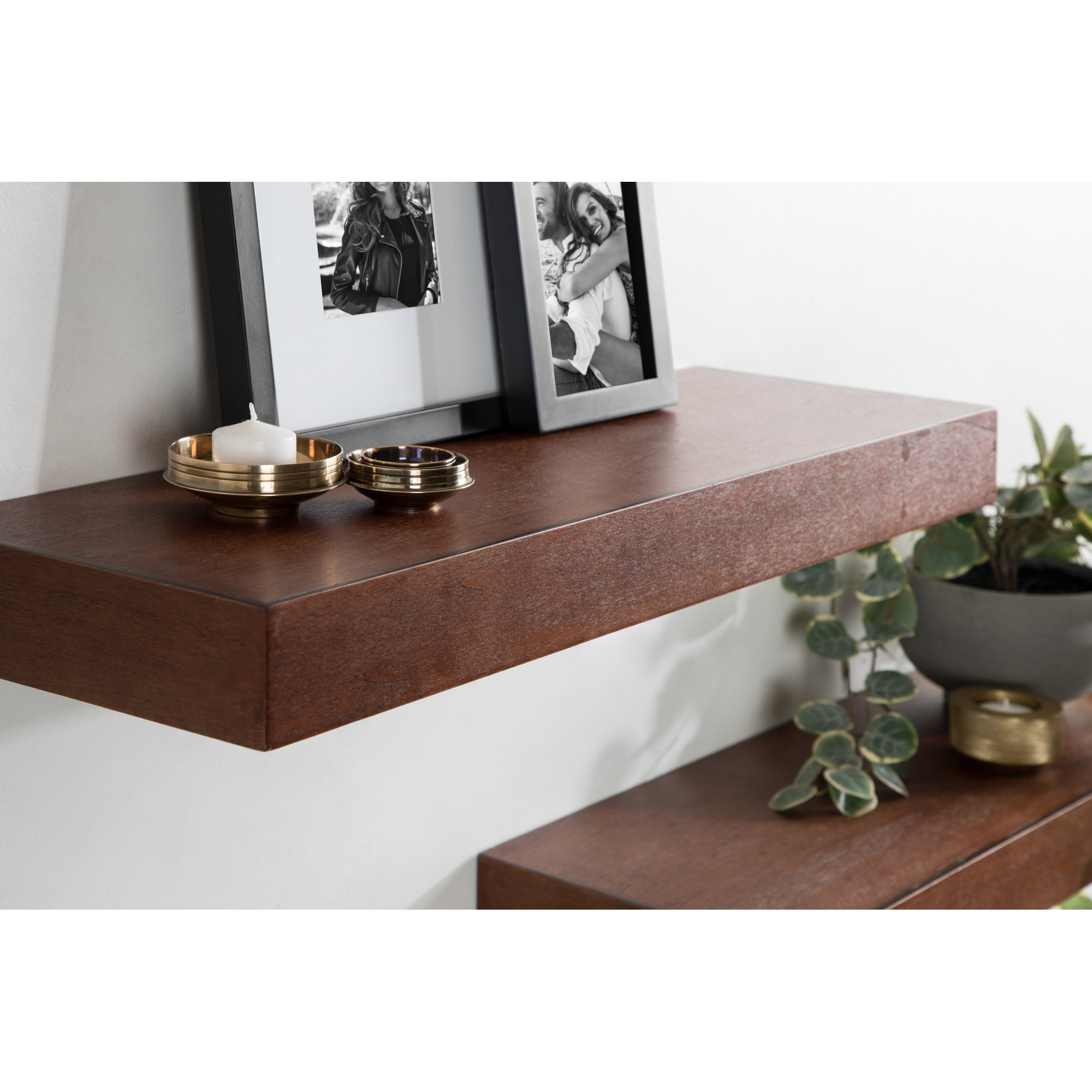 Jeremiah 2 Piece Picture Ledge Wall Shelf, 2.3" H x 24" W x 8" D, Cherry