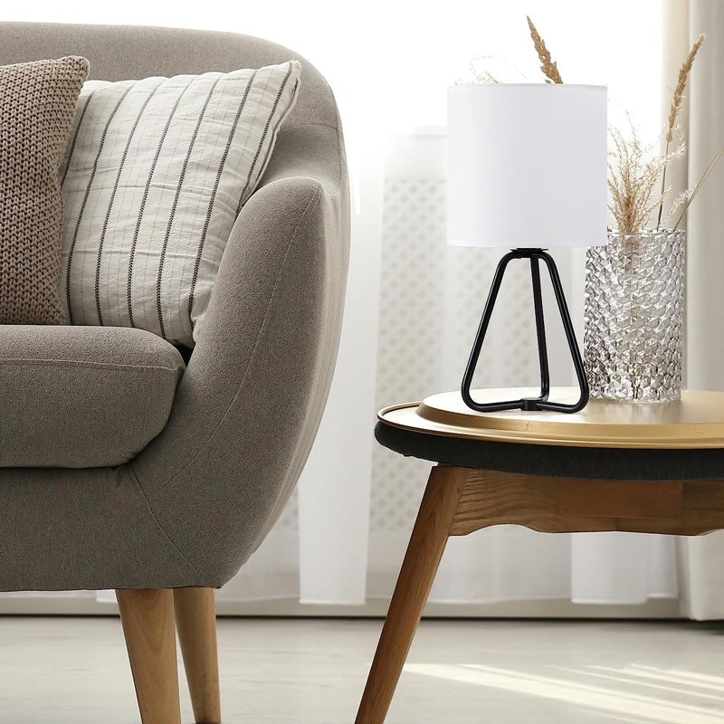 Lampe trépied en métal, Blanc