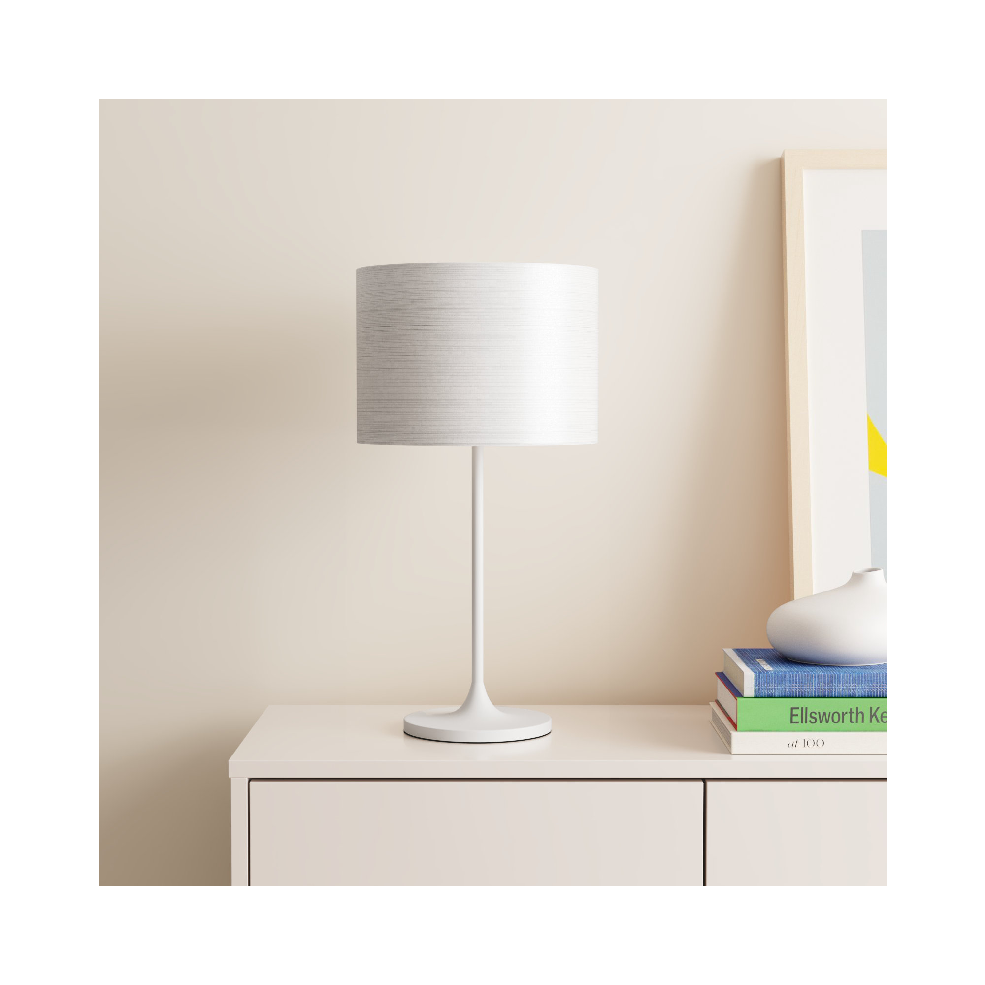 California Metal Table Lamp, Gray, White