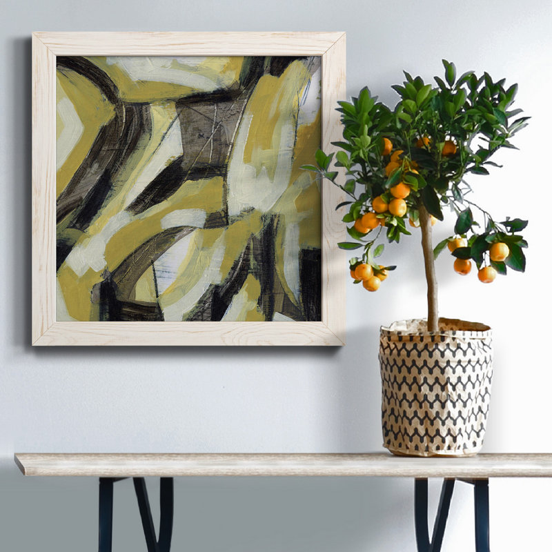 Citron Rhythm II - Toile encadrée de qualité supérieure - prête à être accrochée, H 31,5 po x l 31,5 po x P 1,5 po