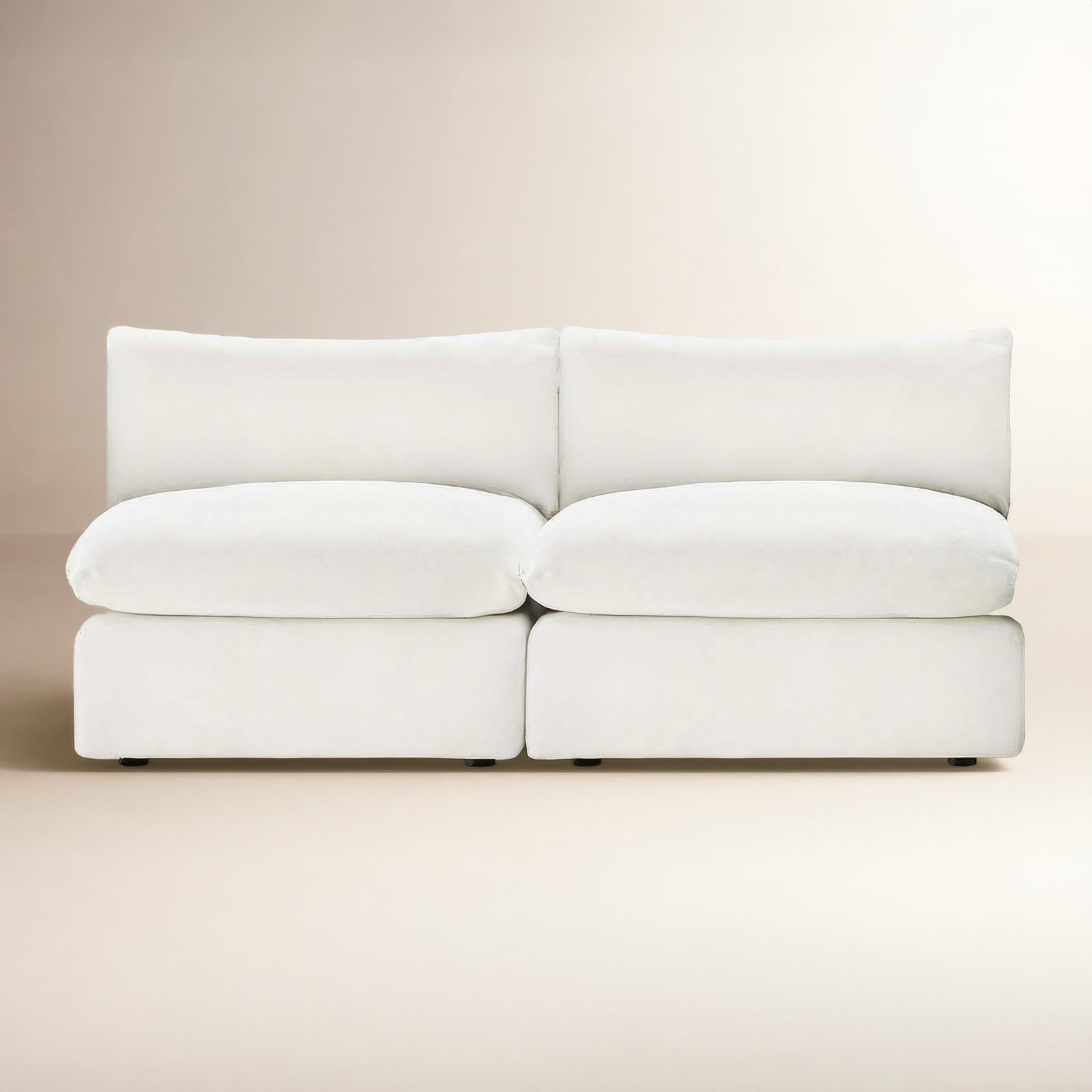Annabella 81" Modular Sofa, Elite Ivory Textured Performance Chenille