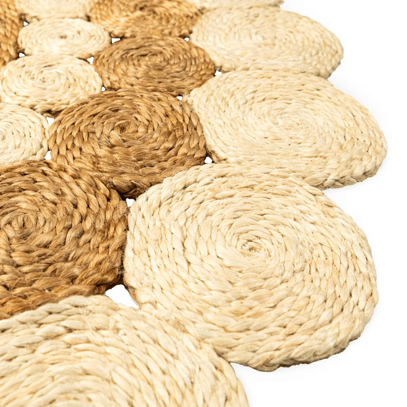 Tapis rond en jute deux tons