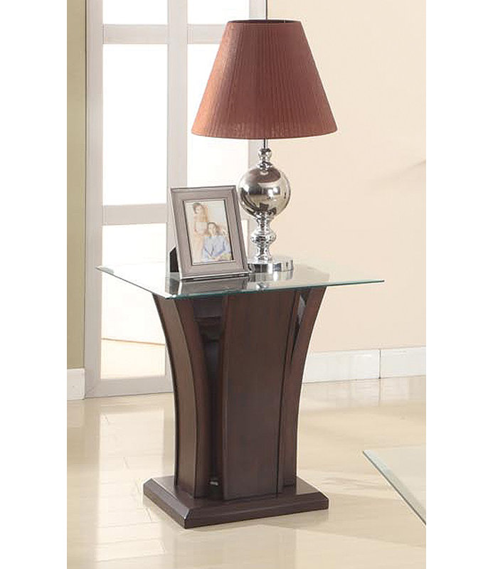 Bruening Glass Top End Table