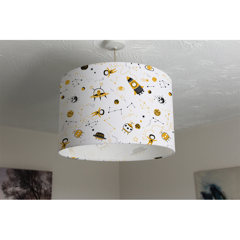 Cotton Drum Lamp Shade ( Screw On ), 22cm H x 25cm W x 25cm D